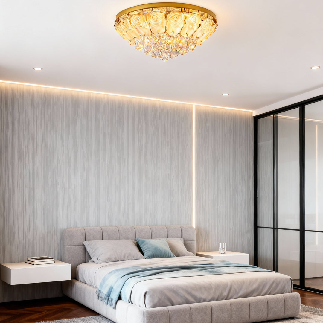 Crystal Ceiling Lights Flush Mount French Luxury Lamp