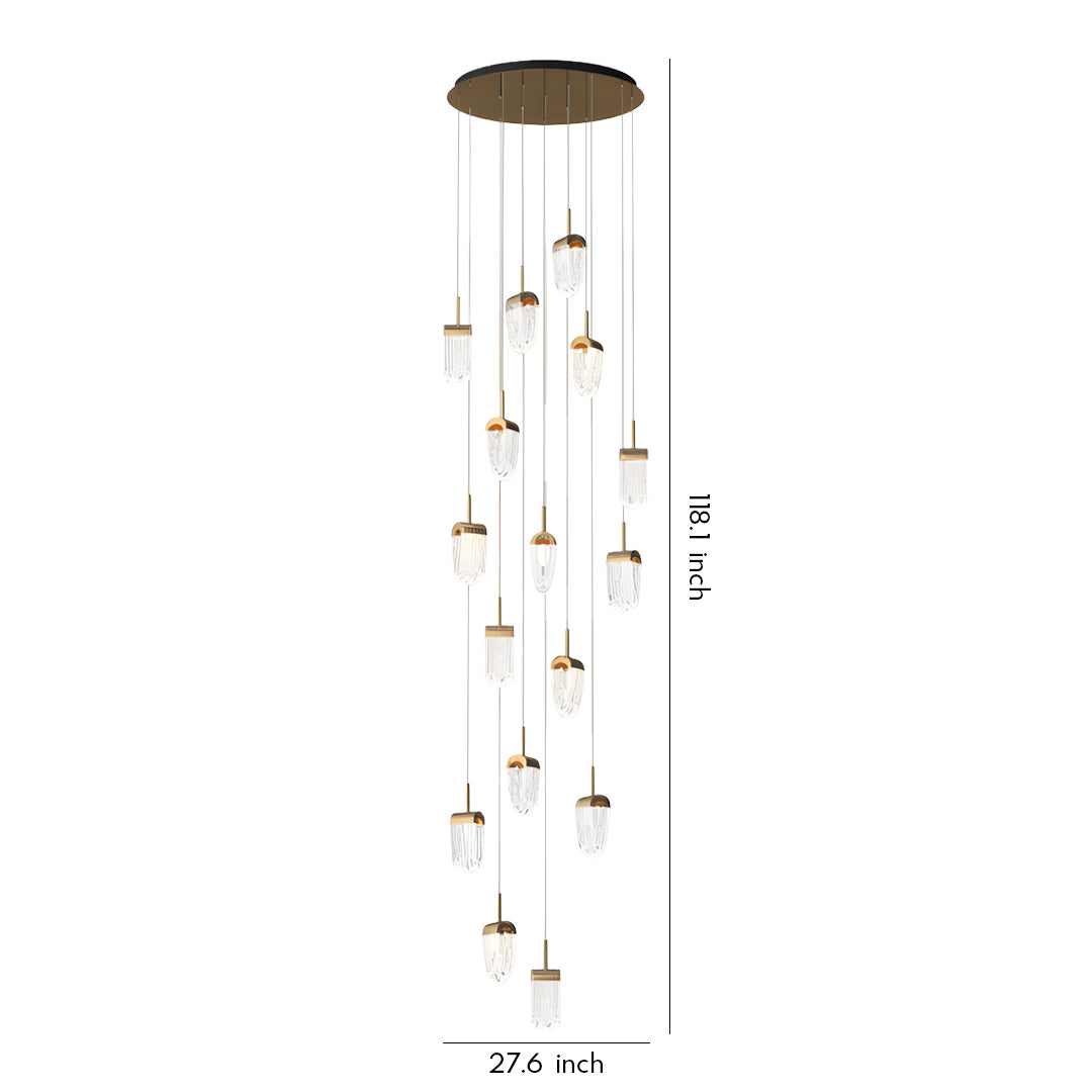 Gold Staircase Chandelier Modern Creative Luxury Ceiling Light