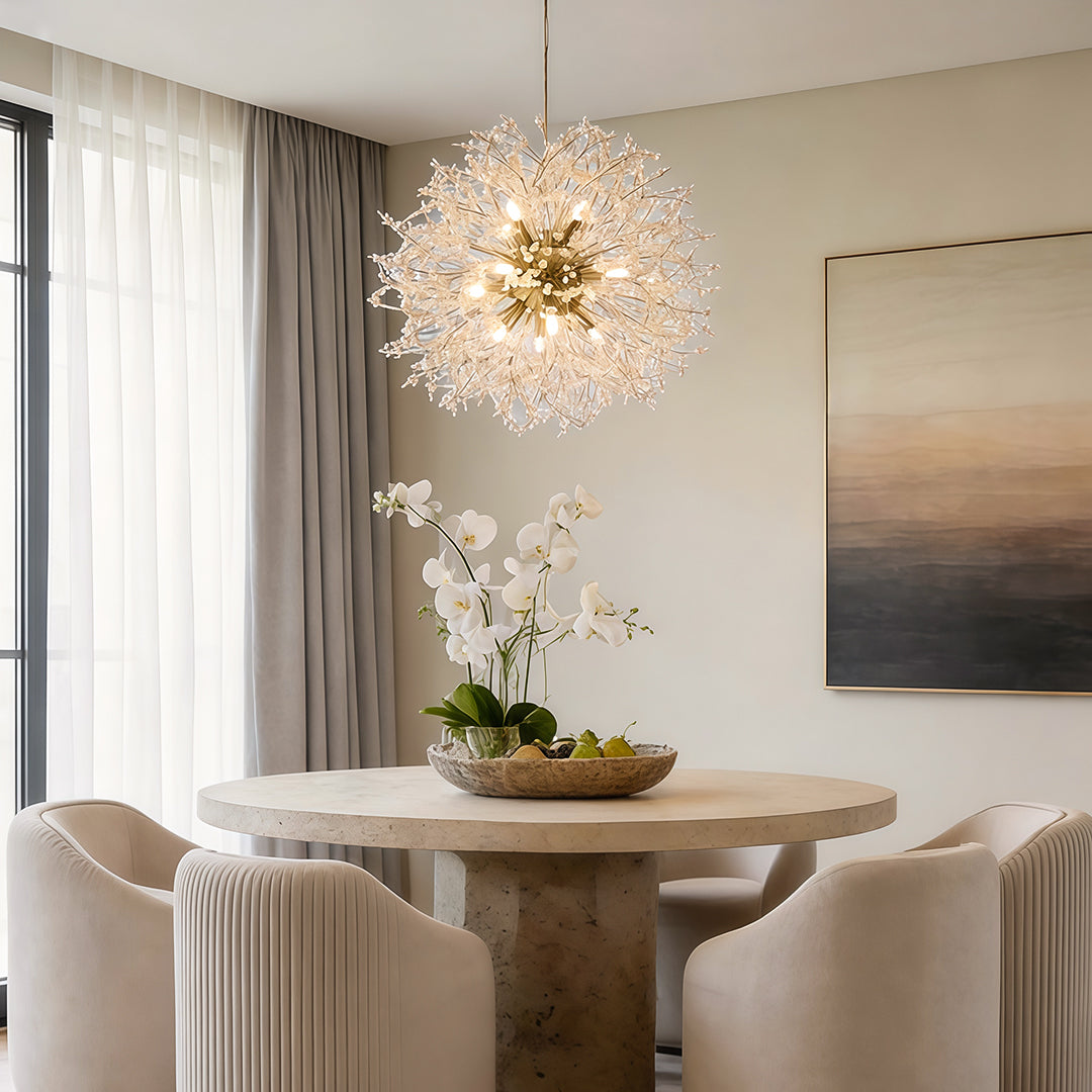 Crystal Dandelion Chandelier Modern Minimalist Ceiling Light