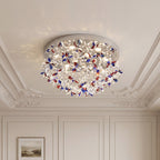 Crystal Flush Mount Lights French Round  LED Romantic Ceiling Light