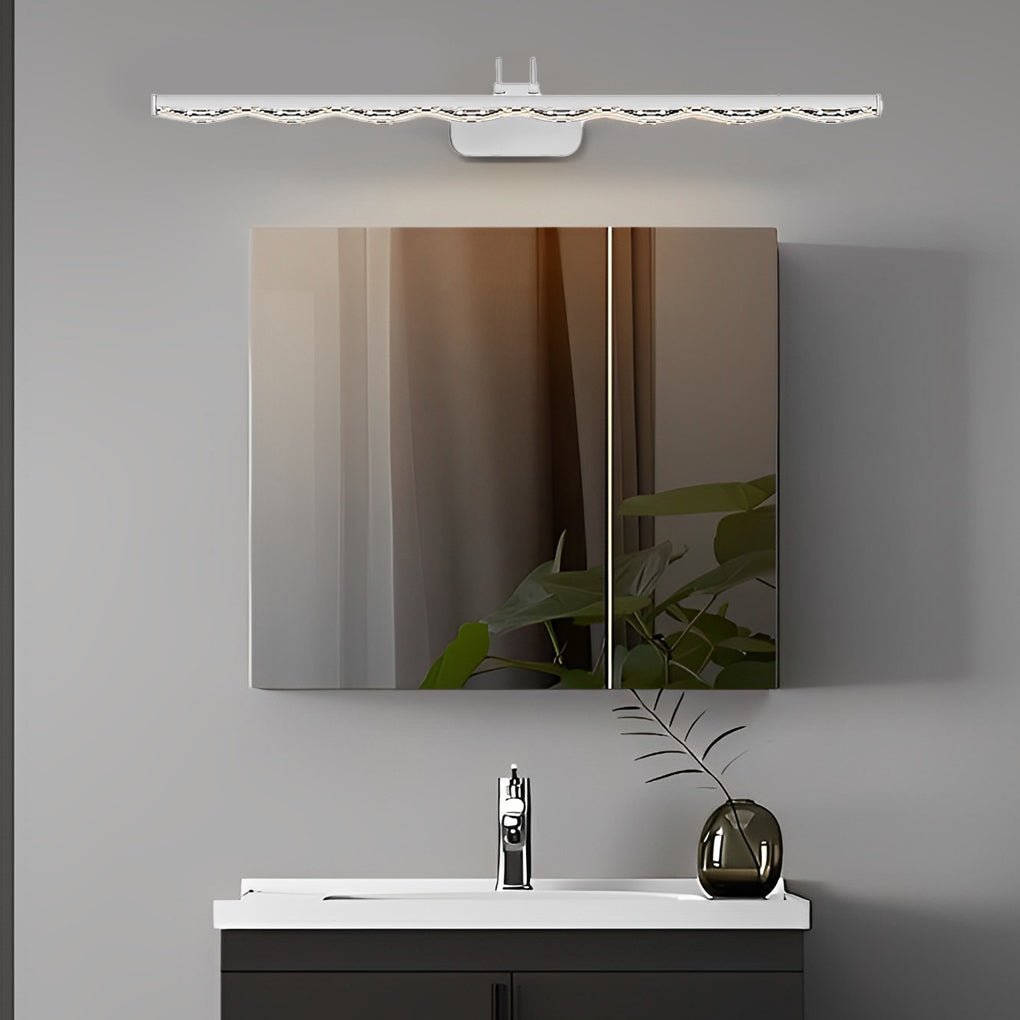 Crystal-Like Bathroom Vanity Light with Multi-Faceted Prismatic Acrylic Shade