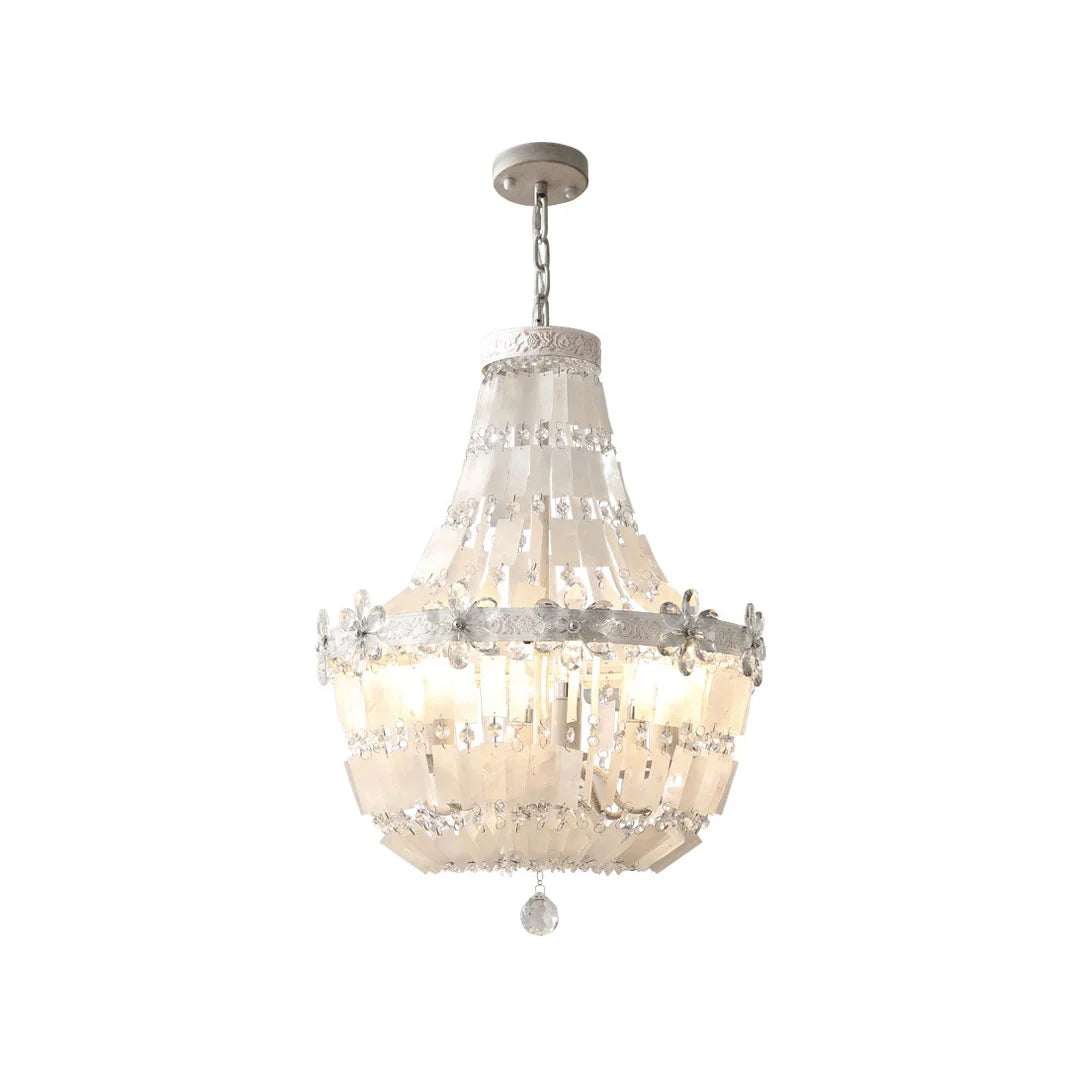 Crystal Vintage Chandelier French Shell Ceiling Light