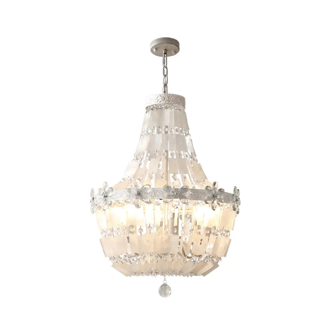 Crystal Vintage Chandelier French Shell Ceiling Light