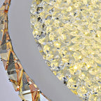 16'' Rounded Antique Painted Metal Crystal LED Modern Ceiling Lights