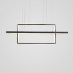 2 Rectangular LED Black Modern Pendant Lighting Hanging Ceiling Lights