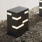 Black LED Bollard Lights Outdoor Waterproof Ambience Decor Lamp