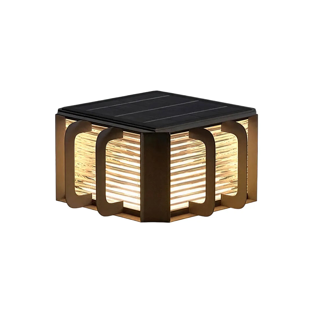 Outdoor Solar Pillar Lights Modern Black Courtyard Light