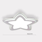 Star Shape Metal Flush Mount White Ceiling Light with a Finish and Single LED Light