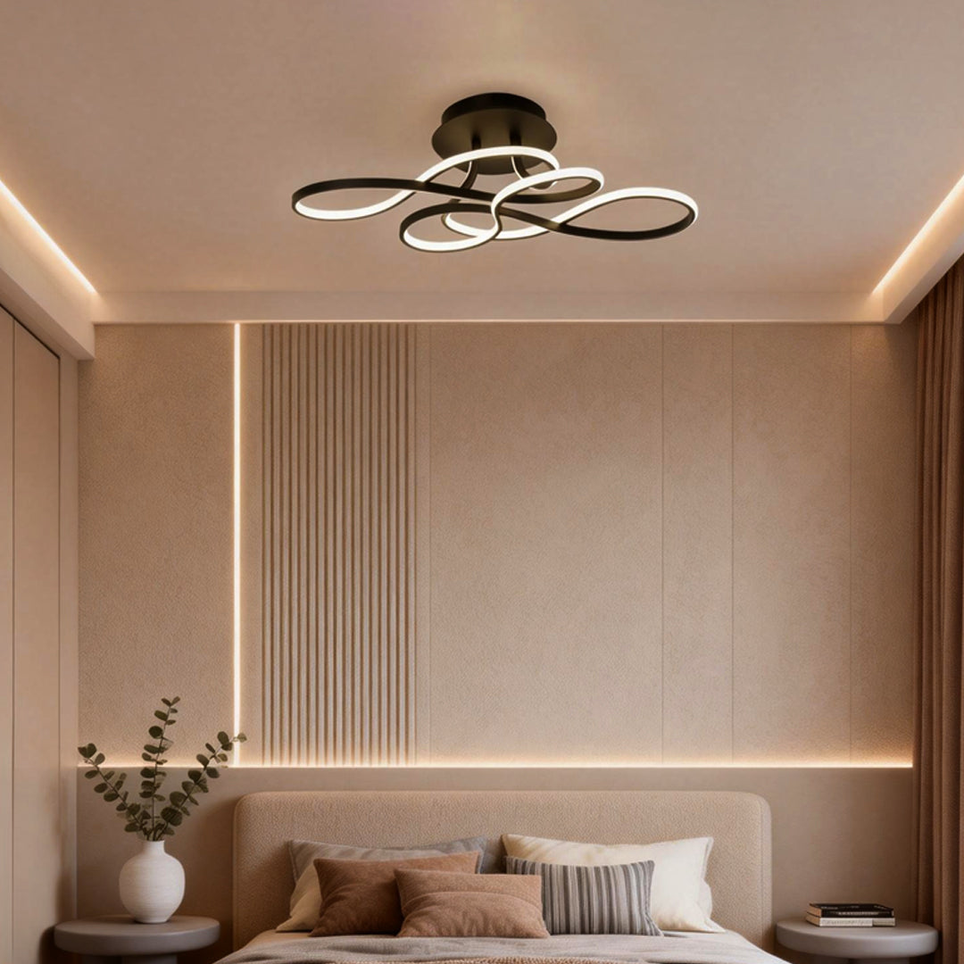 Curve Ceiling Light Simple Geometric Metal LED Light
