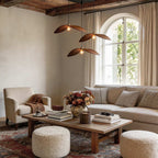 Curved Wood Pendant Light Wabi-Sabi Walnut Wood Bar Pendant Lamp