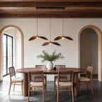 Curved Wood Pendant Light Wabi-Sabi Walnut Wood Bar Pendant Lamp