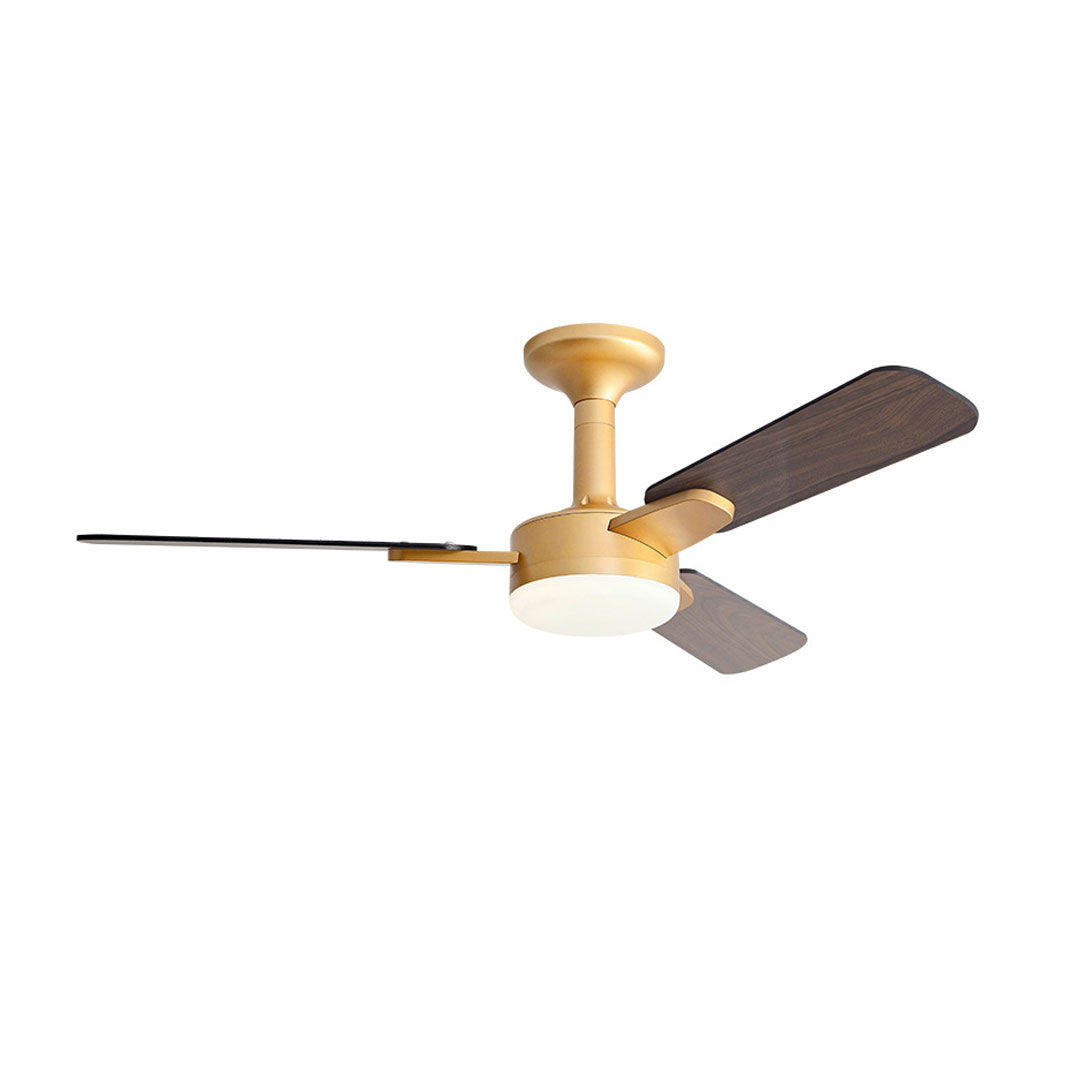 Copper Ceiling Fan with Light Modern Variable Speed LED Lamp