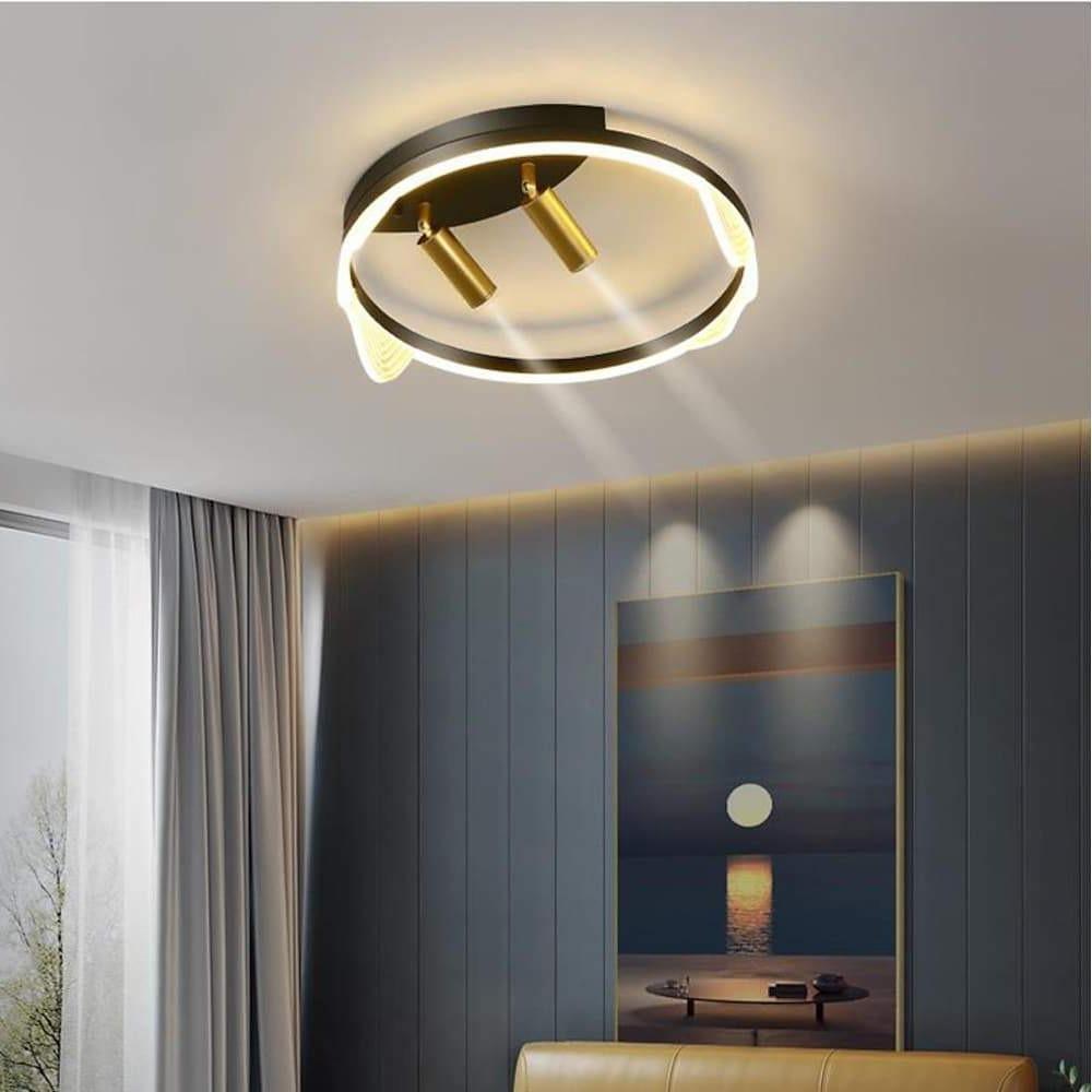 Modern Black Flush Mount Light LED Ceiling Light Circle Spotlights