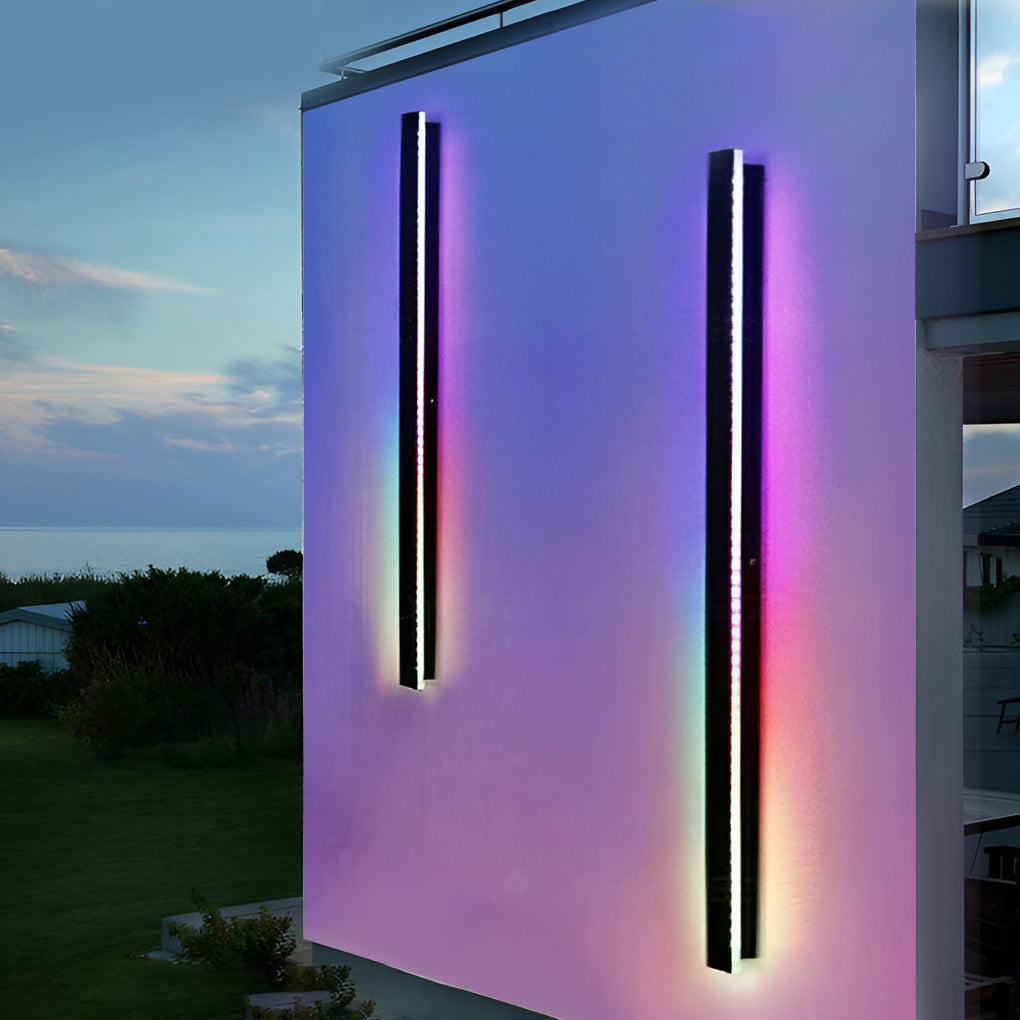Black Long LED RGB Linear Light Outdoor Waterproof Wall Lighting