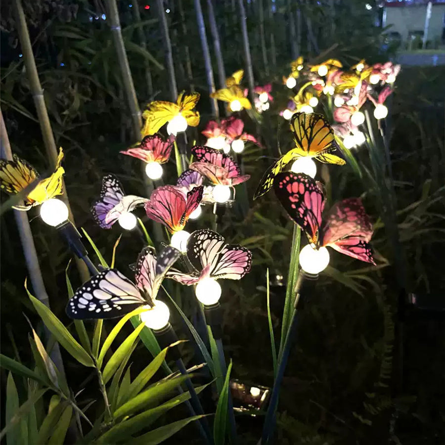 6 PCS Butterfly Solar Garden Lights Six-Head Lawn Stake Light