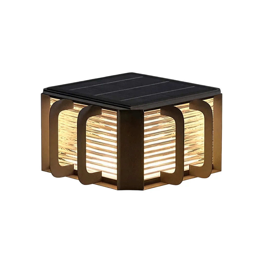 Outdoor Solar Pillar Lights Modern Black Courtyard Light