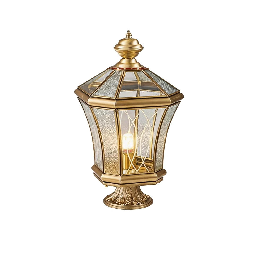 Outdoor Pillar Light European Vintage Copper Waterproof Light