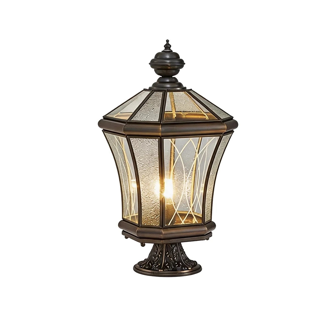 Outdoor Pillar Light European Vintage Copper Waterproof Light