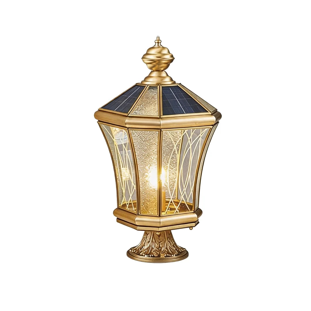 Outdoor Pillar Light European Vintage Copper Waterproof Light