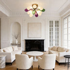 Flush Mount Stained Glass Light Fixtures Artistic Ceiling Light
