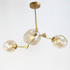 3 Bulbs Geometrical LED Modern Glass Sputnik Chandelier Pendant Light