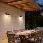 2PCS-Diamond Wall Lights LED Waterproof Black Solar Outdoor Fixture