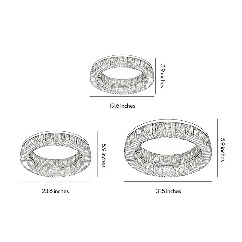 Modern Crystal Ceiling Light Elegant Ring-Shaped Light
