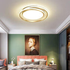 Creative Circular LED Modern Black Gold Flush Mount Ceiling Lighting for Bedroom