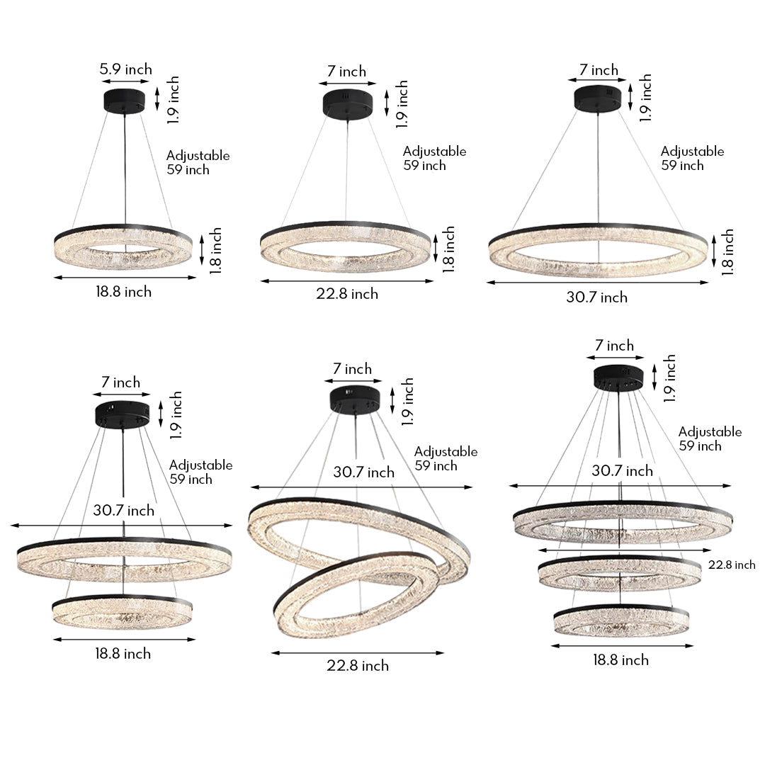 Circle Pendant Light Luxury Ring Art Chandelier