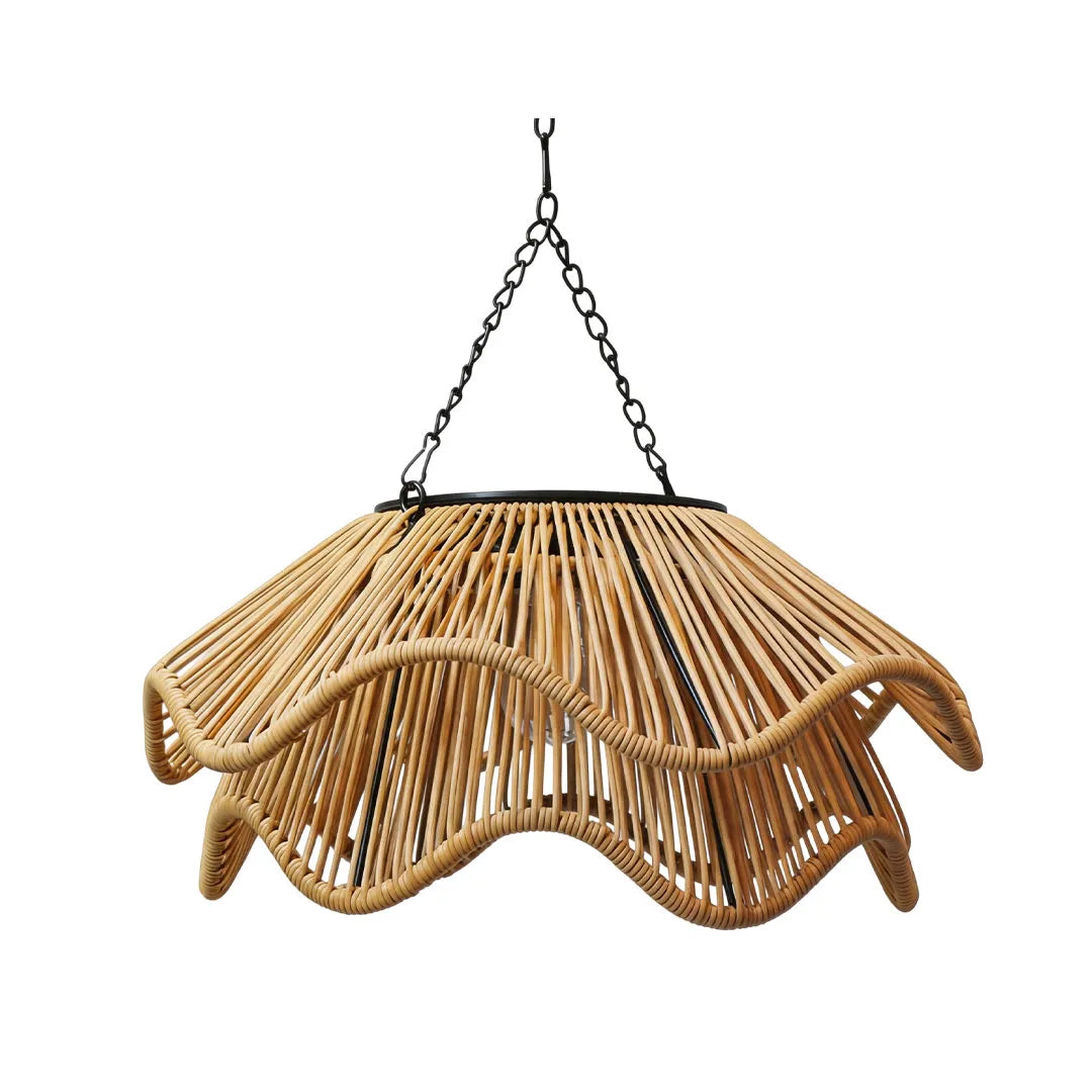 Outdoor Woven Pendant Light Modern Solar Ceiling Light