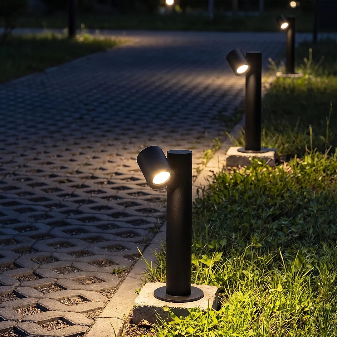 Double Light Bollard Light Rotatable Outdoor Lawn Light