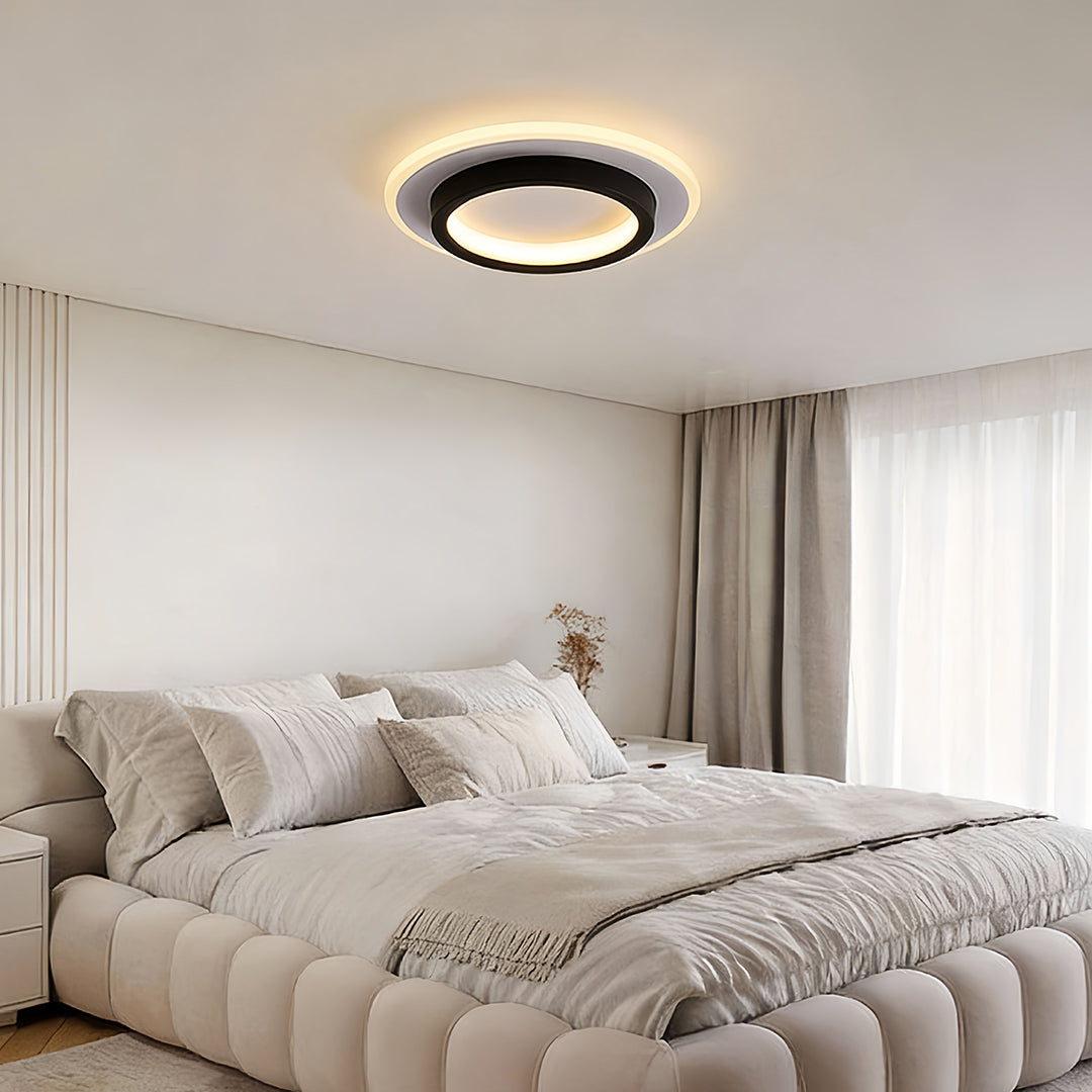 Double Ring Flush Mount Modern 2-Light Round LED Light