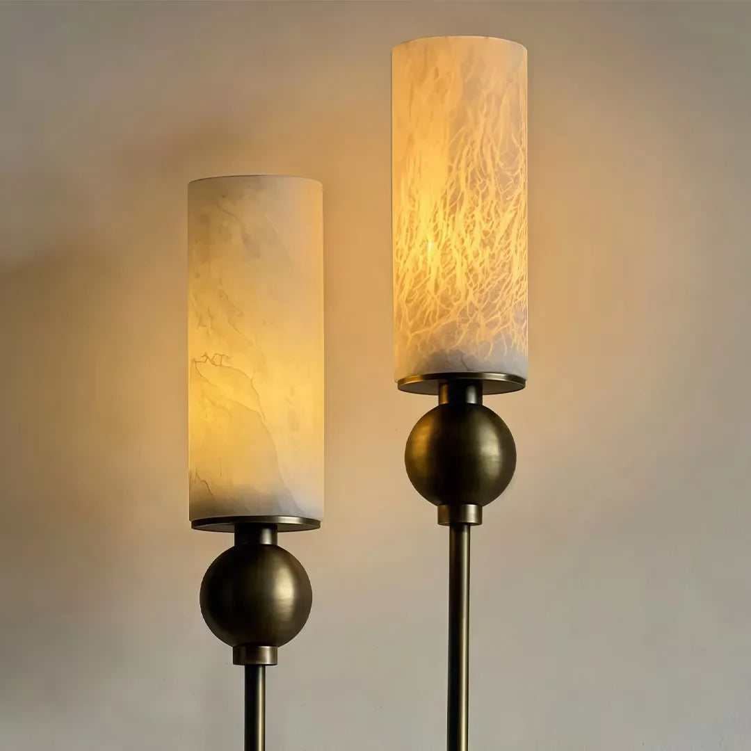 Double Sconce Wall Light American Vintage Marble Light