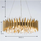 Modern Round Crystal Chandelier Stainless Steel Single Ceiling Light