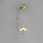 Circular Acrylic Copper LED Gold Glass Mini Pendant Lights Hanging Ceiling Lights