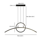 Curve Circle Pendant Lighting Metal Modern Pendant Lighting for Kitchen
