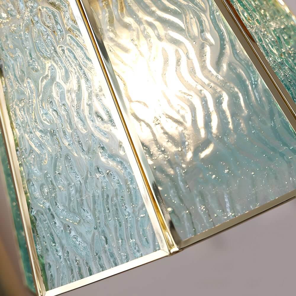 Elegant Brass and Glass Polygonal 4W LED Pendant Light - Adjustable Height