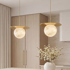 Ball Pendant Lights Nordic Natural Marble Full Copper Dining Table Lamp