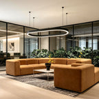 Oval Chandelier Modern Metal LED Office Ceiling Light