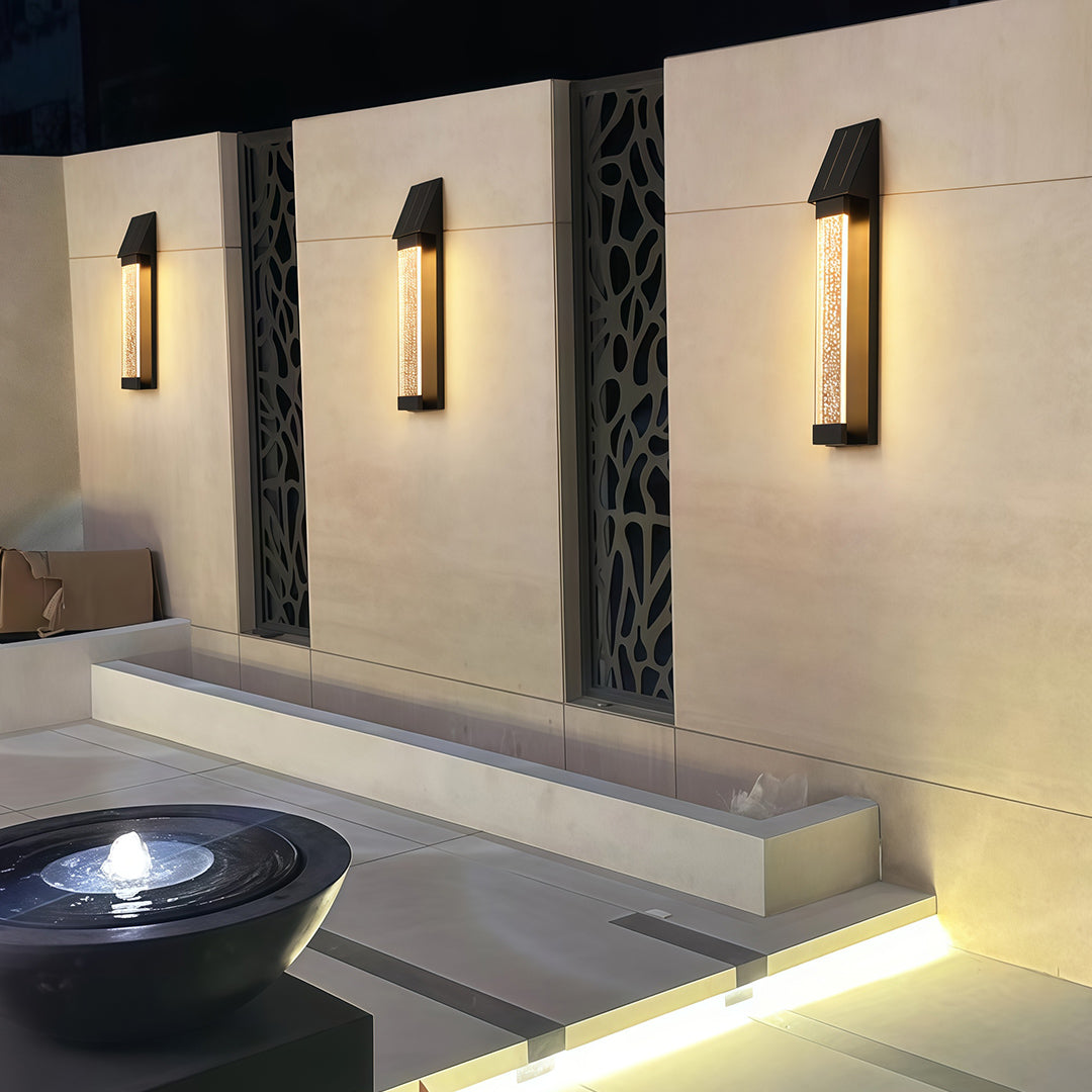 Black Outdoor Lighting Sconce Waterproof Solar Light