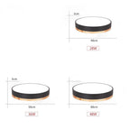Circular Drum Flush Mount Light Metal Wood LED Ceiling Lights