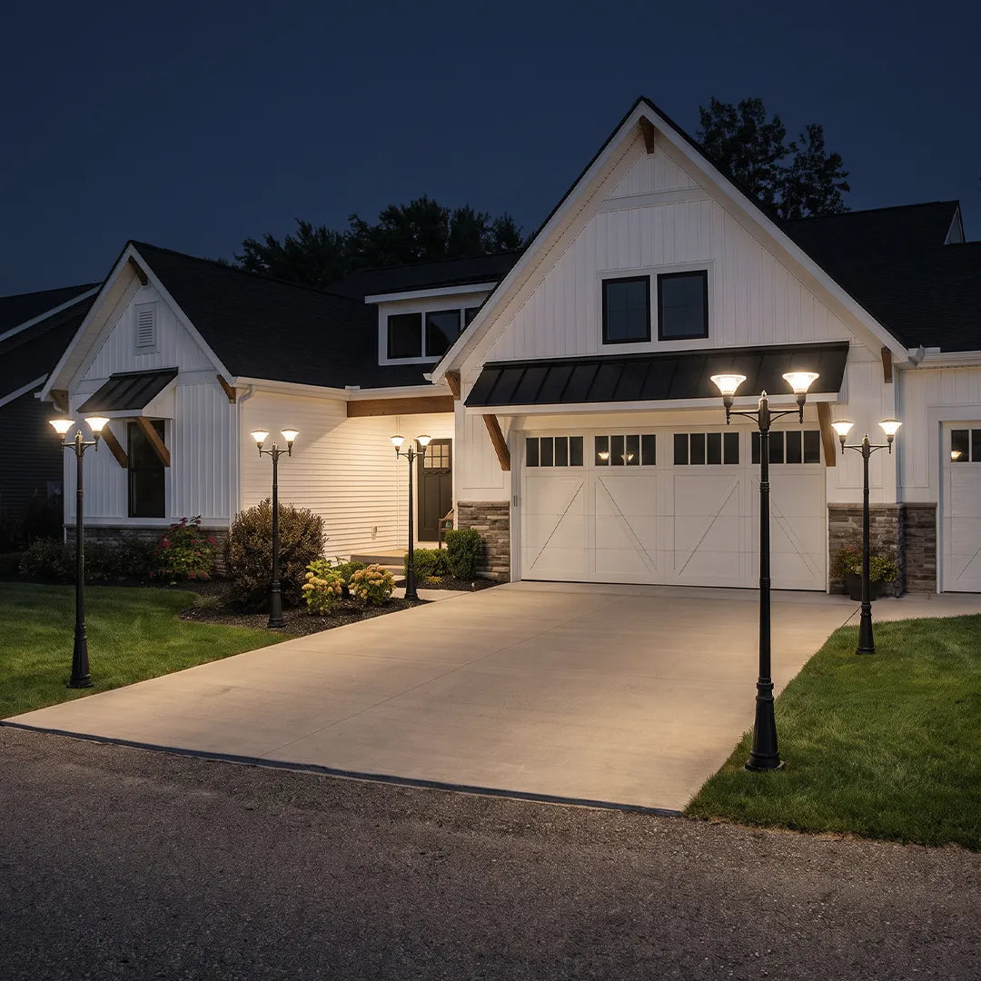 Exterior Light Post Vintage Decorative Multi-head Lamp Post