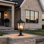 2 PCS Exterior Pillar Lights European Vintage Aluminum Light