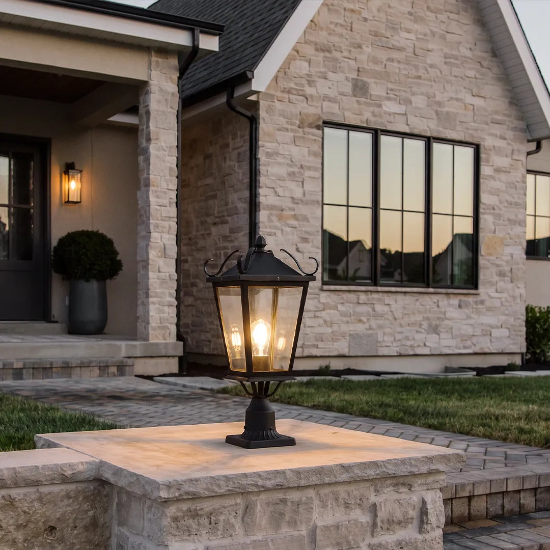 2 PCS Exterior Pillar Lights European Vintage Aluminum Light