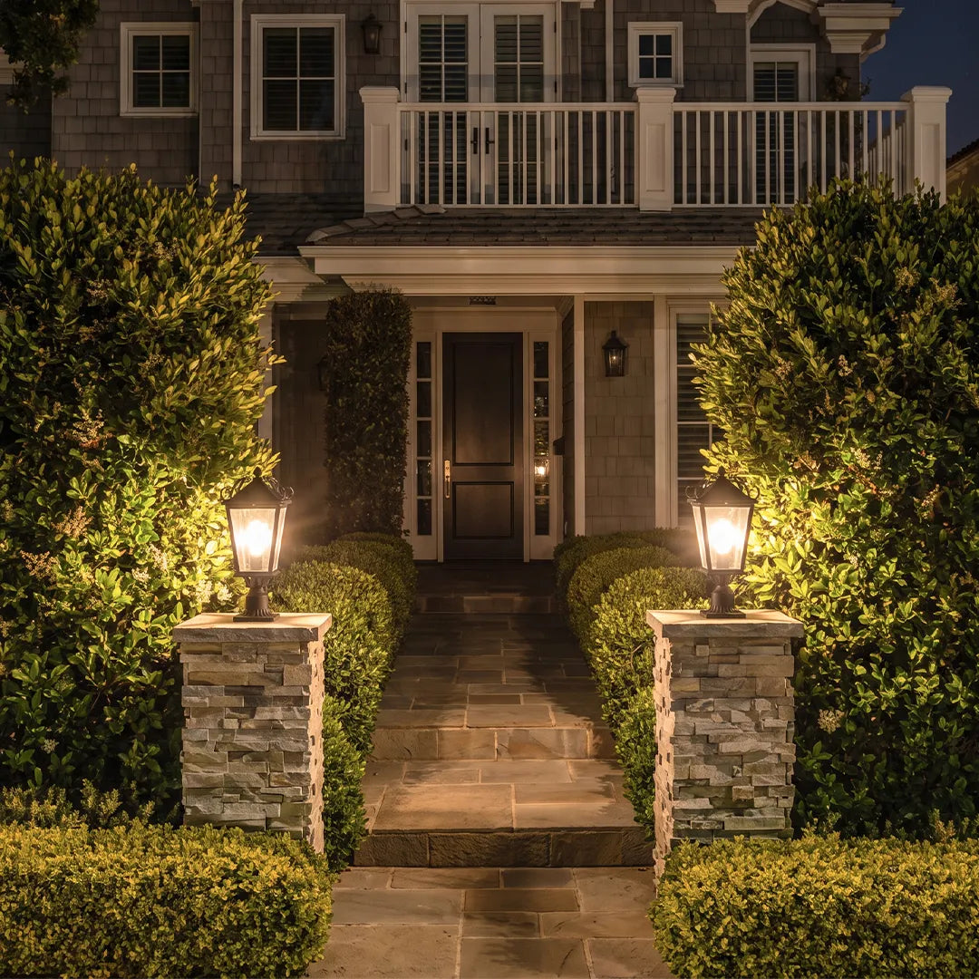 2 PCS Exterior Pillar Lights European Vintage Aluminum Light