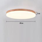 Circular Minimalist Flush Mount Light Wood Acrylic LED Ceiling Lights