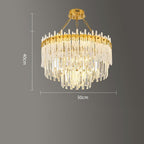 Nordic Style Round Gold Crystal Chandelier: 16” cord, Gold, Neutral Light