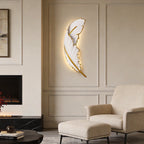 Feather LED Wall Lamp Modern White Decorative Resin Light