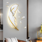 Feather LED Wall Lamp Modern White Decorative Resin Light