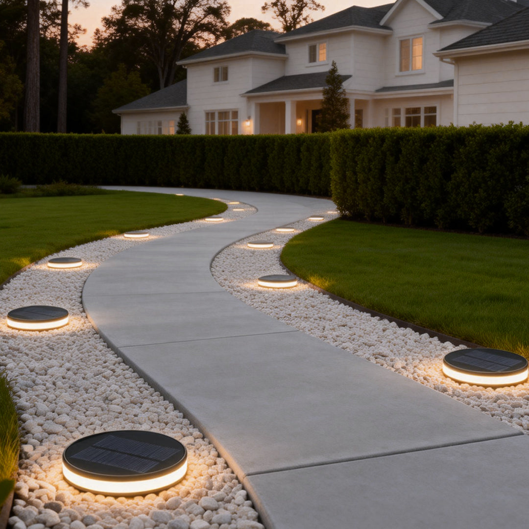 Flat Garden Lights Modern Solar Waterproof In-Ground Light